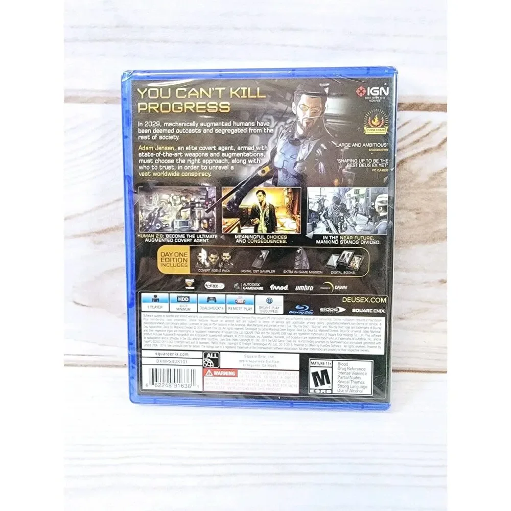 Deus Ex: Mankind Divided - Day One Edition (Sony PlayStation 4, 2016) SEALED